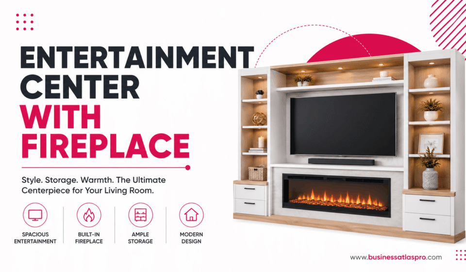 ENTERTAINMENT CENTER WITH FIREPLACE