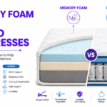 MAKE A TABLE COMPARING MEMORY FOAM VS HYBRID MATTRESSES